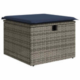 7 Piece Garden Sofa Set with Cushions Brown Poly Rattan Acacia 3327941