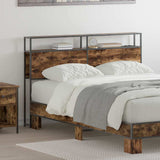 Storage Headboard with Shelf Smoked oak 135 cm Engineered wood 859747