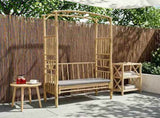 Garden Arch with Bench Dark Grey 115 x 50 x 205 cm Bamboo 42028058