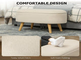 Teddy Fleece Storage Ottoman - Cream White T3398P344256