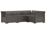 4-Seater Garden Sofa with Cushions Rattan Look PP Light Grey 3443977