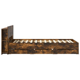 Bed Frame with Storage Smoked Oak 75 x 190 cm Engineered Wood 3433909