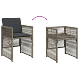 Garden Chairs with Cushions 4 pcs Grey Poly Rattan 364968