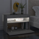 Bedside Cabinet & LED Lights 2 pcs Concrete Grey 60x35x40 cm 3082783