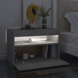 Bedside Cabinet & LED Lights 2 pcs Concrete Grey 60x35x40 cm 3082783
