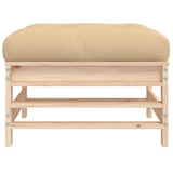 Garden Footstool with Cushion Solid Wood Pine 825667