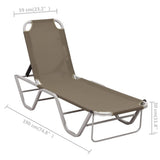 Sun Lounger Taupe Aluminium Standard Adjustable Armrests 310527