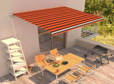 Manual Awning 4 x 3 m Orange and Brown Horizontal Stripe 3051216