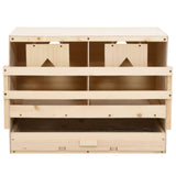 Chicken Laying Nest 2 Compartments 63x40x45 cm Solid Pine Wood 170652
