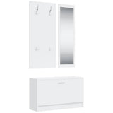 3-in-1 Shoe Cabinet Set White Engineered Wood 342570