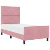 ZNTS Bed Frame Pink 90x190 cm Velvet 3344980
