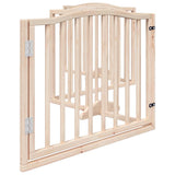 Dog Gate with Door Foldable 4 Panels 320 cm Poplar Wood 352209