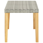 Garden Bench 120 cm Grey Poly Rattan and Solid Acacia Wood 46489