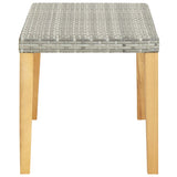 Garden Bench 120 cm Grey Poly Rattan and Solid Acacia Wood 46489