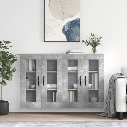 Wall Mounted Cabinets 2 pcs Concrete Grey Engineered Wood 3197973