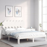 Bed Frame without Mattress White 140x200 cm Solid Wood Pine 3193727