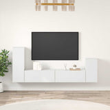 4 Piece TV Cabinet Set White Engineered Wood 3114622
