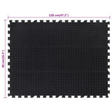 Rubber Floor Tile Black 12 mm 90x120 cm 155672