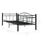 ZNTS Daybed Frame without Mattress Black Metal 90x200cm 286135