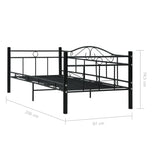 ZNTS Daybed Frame without Mattress Black Metal 90x200cm 286135