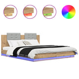 Bed Frame with Headboard with Storage Artisan Oak 200 x 200 cm 3416332