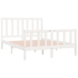 Bed Frame without Mattress White 140x190 cm Solid Wood 3105206