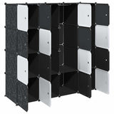 Storage Cube Organiser with 16 Cubes and Hanging Rods PP 4019584
