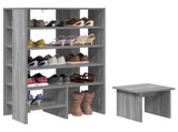 Shoe Cabinet with Shelf 2 pcs Grey Sonoma Engineered Wood 8000385
