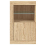 Side Cabinets with LED Lights 2 pcs Sonoma Oak Engineered Wood 836635