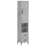 Highboard Concrete Grey 34.5x34x180 cm Engineered Wood 3198917