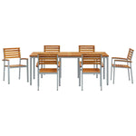 Garden Dining Set 7 pcs Grey and brown 200 x 90 x 75 cm 3284411