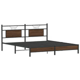 Bed Frame without Mattress Brown Oak 183x203 cm Engineered Wood 4107002
