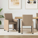 Dining Chairs with Wheels 2 pcs Cappuccino 57 x 66 x 94 cm 42017822