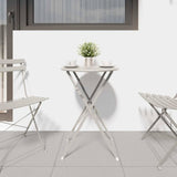 Bistro Table Folding Beige 50 x 71 cm Powder-coated Steel 42002965
