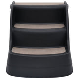 Dog Stair Black Polypropylene 3-step Foldable Dog Stair 171173