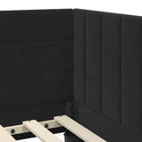 Corner Bed Frame with Headboard Black 80 cm x 200 cm Velvet 42016373