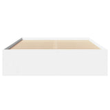 Bed Frame White Engineered wood Double bed size Bed Frame 3295653