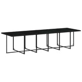 13 Piece Garden Dining Set with Cushions Black Poly Rattan 3210943