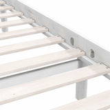 810103 Bed Frame without Mattress White Solid Wood 200x200 cm