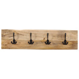 Wall-mounted Coat Rack with 4 Hooks Solid Wood Mango 358957