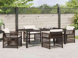 Garden Dining Set 5 pcs Brown Poly Rattan 3380783