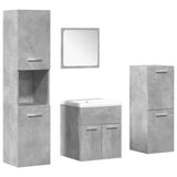 5 Piece Bathroom Furniture Set Concrete Grey Engineered Wood 3324876