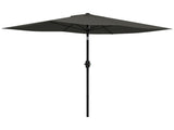 2 x 3 Garden Parasol Umbrella, Rectangular Outdoor Market Umbrella Sun Shade with Crank & Push T3398P314098