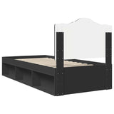 Bed Frame with Headboard Black 90 x 190 cm Solid Pine Wood 3413363
