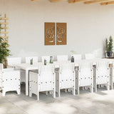 Garden Dining Set 15 pcs White Polt rattan 3378644