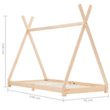 Kids Bed Frame Solid Pine Wood 70x140 cm 283355