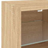 7 Piece TV Wall Units with LED Sonoma Oak Engineered Wood 3216585