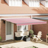 Retractable Awning Red and White 400 x 300 cm 3330558