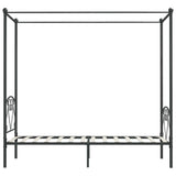 Bed Frame Grey Metal Double Durable Bed Frame Rectangular 284442