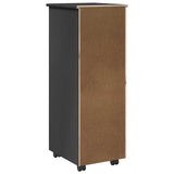 Rolling Cabinet Grey 34 x 39 x 93.5 cm Solid Pine Wood 42028366